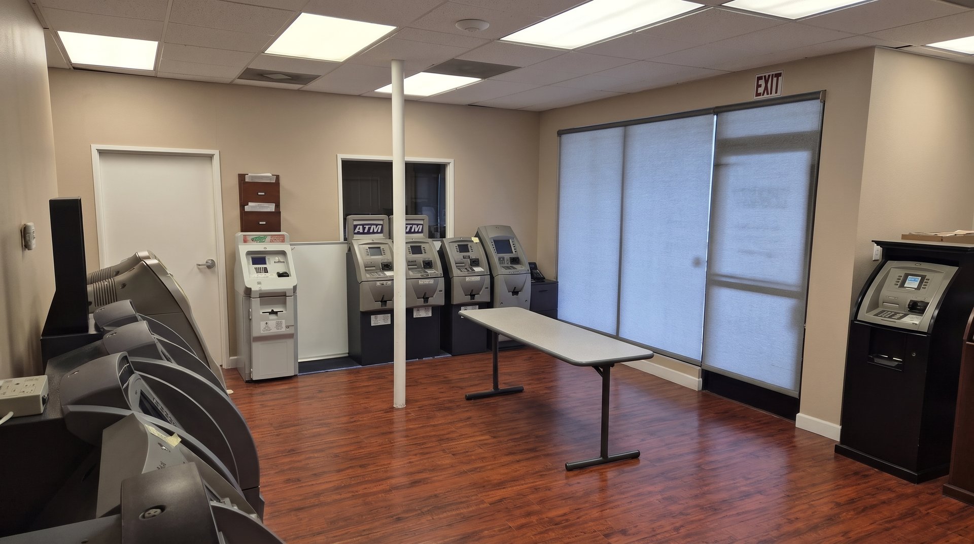 FPE's Burbank office with new and refurbished ATM machines in stock